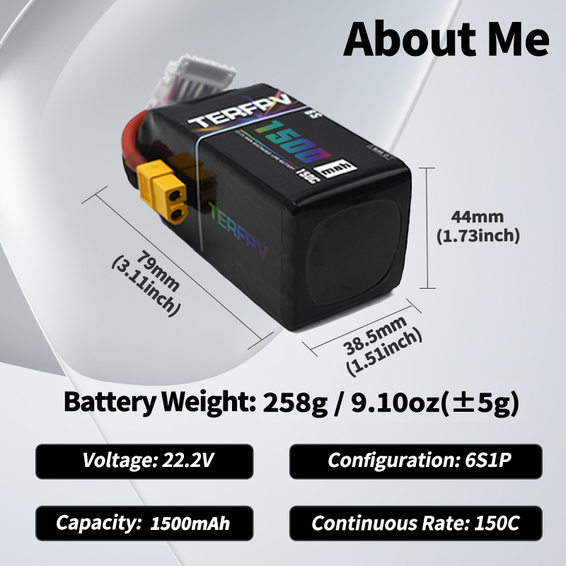Batería Lipo TERFPV 6S 22.2V 1 - Lipo Battery 6S reseña y precio