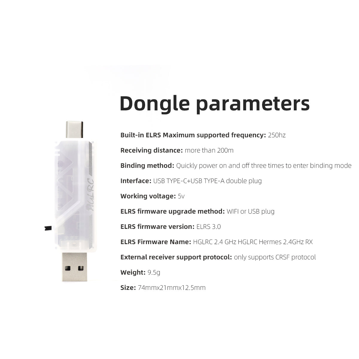 Dongle Inalámbrico HGLRC ELRS  - Radio Transmitter 2.4Ghz reseña y precio