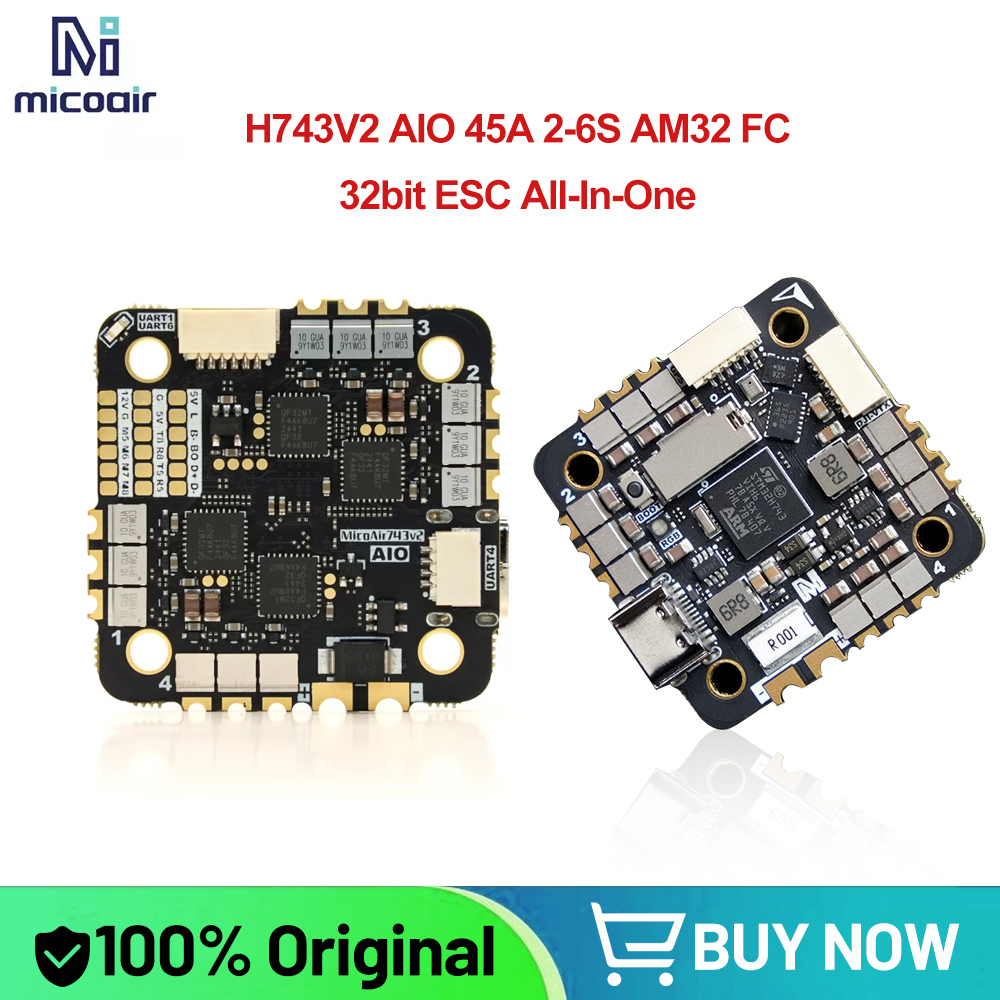 MicoAir H743V2 AIO 45A AM32 2- - Betaflight Fc reseña y precio