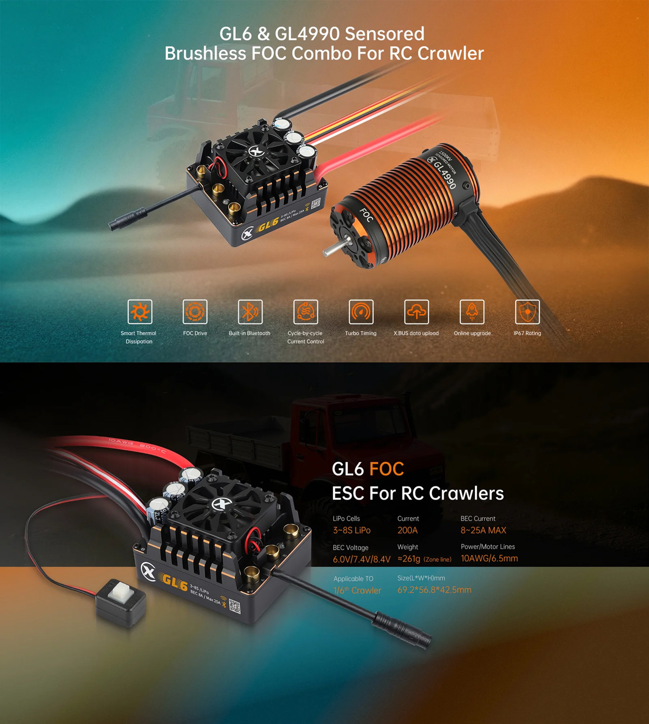 Combo XC FOC CRAWLER con Motor - 4 In 1 Esc reseña y precio