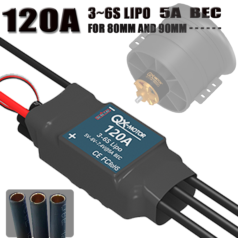 QX-MOTOR 120A ESC 3-6S lipo 5A - Lipo Battery 6S reseña y precio