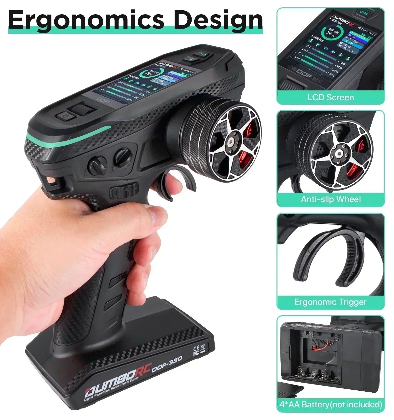 DUMBORC 10CH DDF-350 RC Contro - Radio Transmitter 2.4Ghz reseña y precio